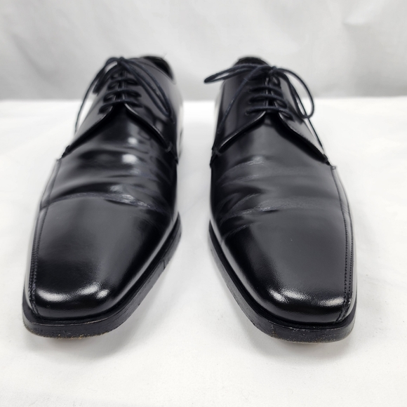 Prada Black Brushed Leather Oxford Men's Prada Size 8.5 US 9.5 Made in Italy - Picture 11 of 11